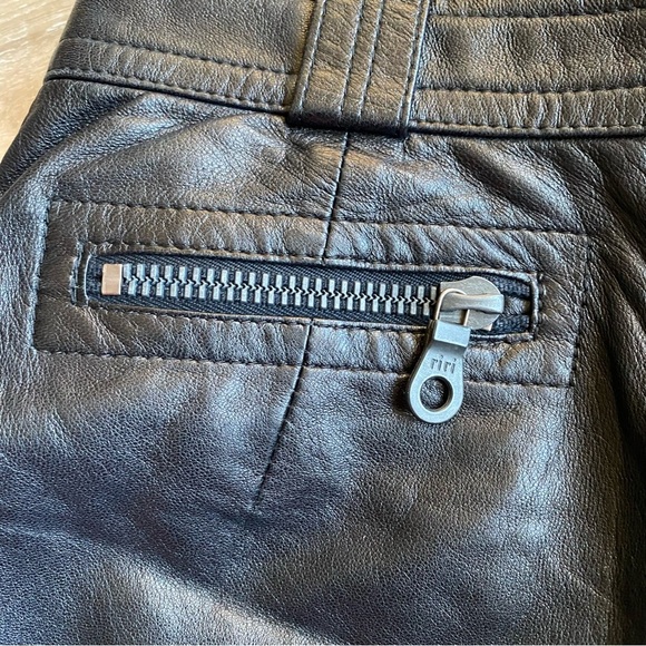 Vintage leather pants 100% Leather Rayon lined high waist motorcycle biker pants - Picture 8 of 13